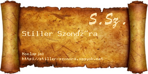Stiller Szonóra névjegykártya
